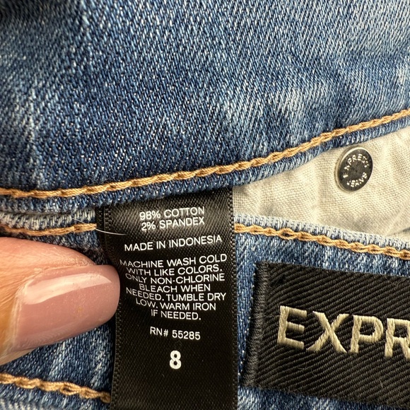 Express Light Blue Distressed Pencil Skirt - Picture 4 of 4